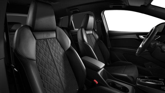 Audi Q4 e-tron 40 S edition 77 kWh Assistentiepakket plus - Dynamic pakket plus - Veiligheidspakket plus - Stoelverwarming voorin - Sportstoelen - Warmtepomp - Verwarmbaar stuurwiel - Privacy glas - Lane departure warning -