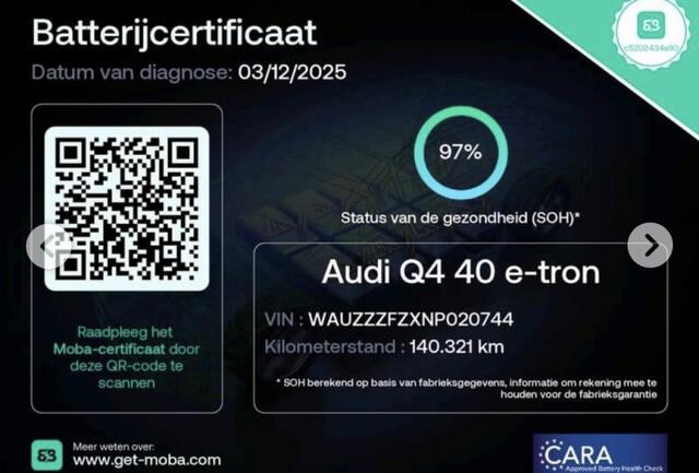 Audi Q4 e-tron 40 LAUNCH ADVANCED 77KWH 97%SOH WARMTEPOMP