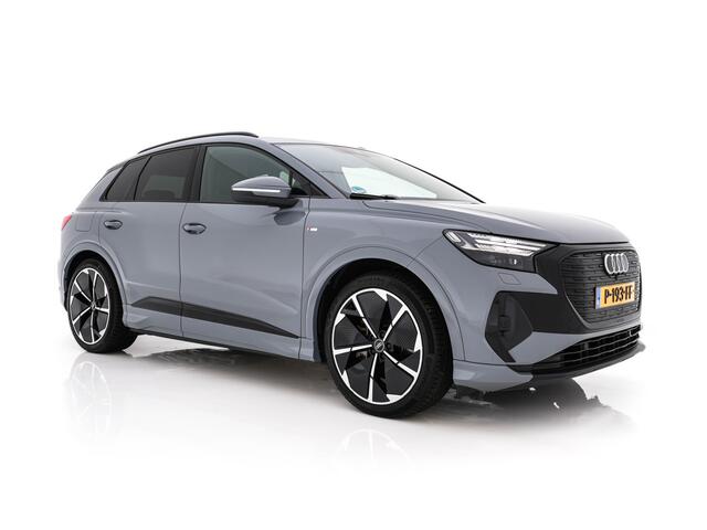 Audi Q4 e-tron 40 Launch edition S Competition 77 kWh [ 3-Fase -11kW ] {SOH-93%} (INCL-BTW) *HEATPUMP | LEATHER-FABRIC | SONOS-AUDIO | MATRIX-LED | ADAPTIVE-CRUISE | HEATED-SPORTSEATS | AMBIENTLIGHT | DIGI-COCKPIT | CAMERA | KEYLESS | DAB+ | NAVI-FULLMAP | TOWBAR | PRIV