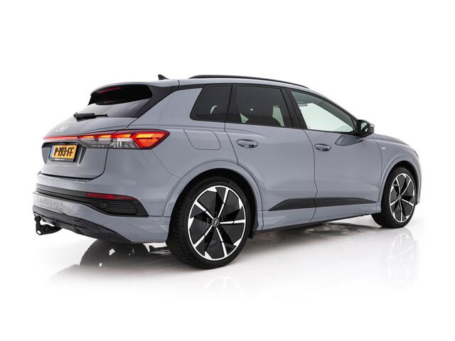 Audi Q4 e-tron 40 Launch edition S Competition 77 kWh [ 3-Fase -11kW ] {SOH-93%} (INCL-BTW) *HEATPUMP | LEATHER-FABRIC | SONOS-AUDIO | MATRIX-LED | ADAPTIVE-CRUISE | HEATED-SPORTSEATS | AMBIENTLIGHT | DIGI-COCKPIT | CAMERA | KEYLESS | DAB+ | NAVI-FULLMAP | TOWBAR | PRIV