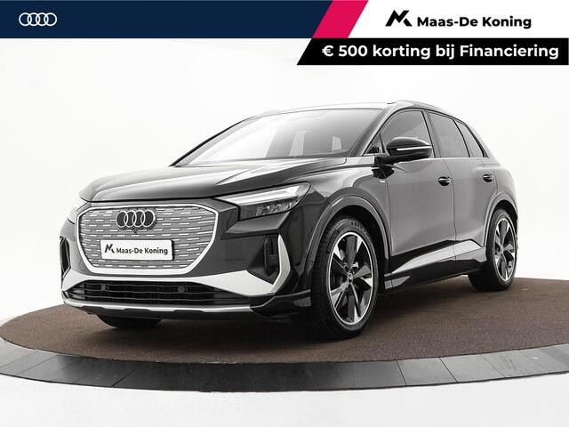 Audi Q4 e-tron 40 S edition 204pk / 77 kWh · SOH 97,4% · Panoramadak · Camera · Head-Up Display · Stoelverwarming · Apple/Android Car Play · Adaptive Cruise Control · 20"Velgen ·