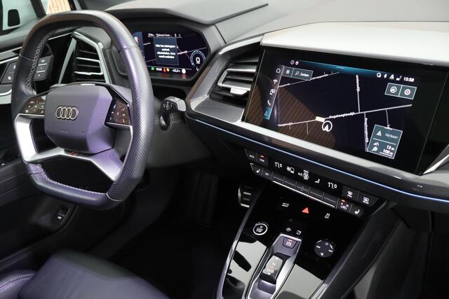 Audi Q4 e-tron 40 Launch edition S Competition 204pk 77 kWh Trekhaak Camera Leder Keyless Stoelverwarming ACC Panoramadak 2x S-Line