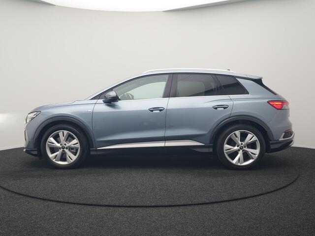 Audi Q4 e-tron 40 S Line 82 kWh 204pk Dealer O.H | Trekhaak Af Fabriek | Adaptive Cruise | Keyless | Lederen Sportstoelen Verwarmd | BLIS | Apple Carplay | Lane Assist | Virtual | Navigatie | DAB | 20"L.M |