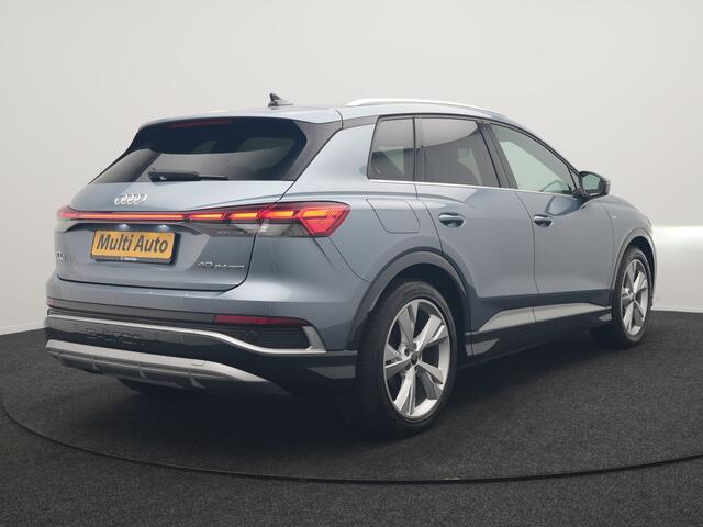 Audi Q4 e-tron 40 S Line 82 kWh 204pk Dealer O.H | Trekhaak Af Fabriek | Adaptive Cruise | Keyless | Lederen Sportstoelen Verwarmd | BLIS | Apple Carplay | Lane Assist | Virtual | Navigatie | DAB | 20"L.M |
