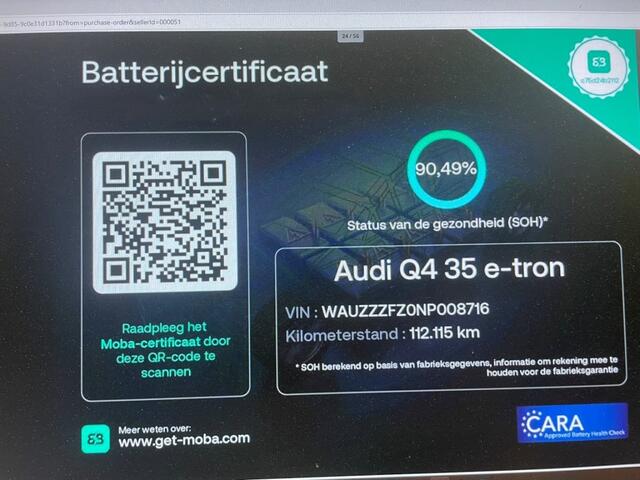 Audi Q4 e-tron 35 Launch edition 55 kWh - Digitaal Cockpit, Carplay, Camera, Stoelverw. SOH 90,49%