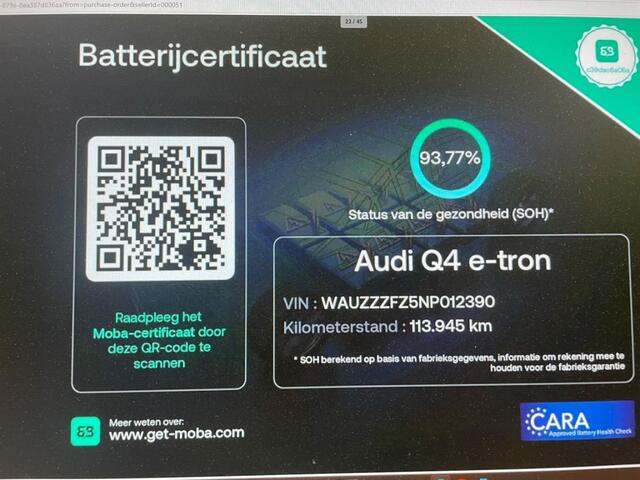 Audi Q4 e-tron 40 Launch edition Advanced 77 kWh - Carplay, Leer, Sportstoelen, Stoelverw. SOH 93,77%