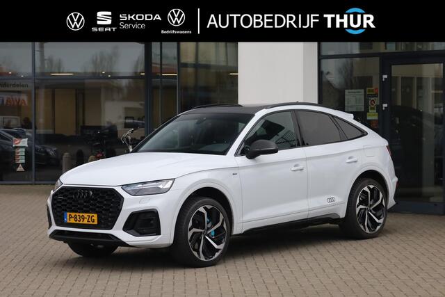 Audi Q5 Sportback 50 TFSI e S edition 299PK / 220kW 7 versn. DSG, Wegklapbare trekhaak, panoramadak, S-Line in- en exterieur, LED Matrix, sportstoelen met verlengbare zitting en elektrisch verstelbare lendesteun, voorstoelen verwarmbaar, 3-zone climatronic, achte