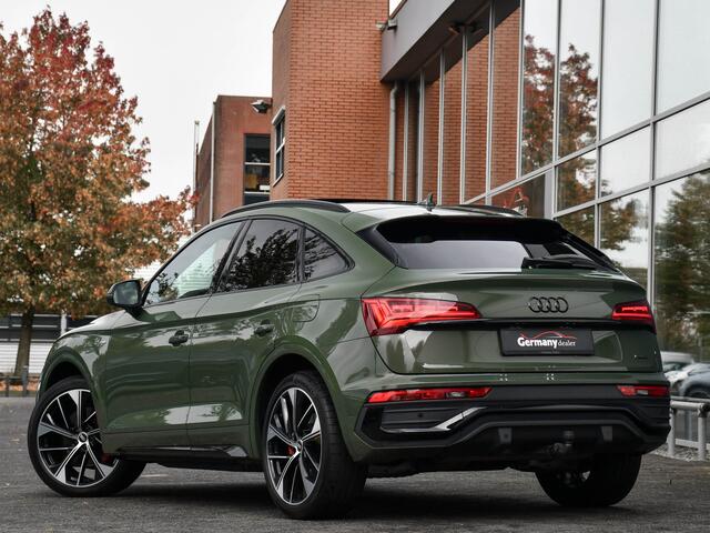 Audi Q5 Sportback 55 TFSI e 367PK S-Line Pano Matrix-LED Luchtvering Dodehoek Sfeerverl RS-zetels Districtgrun!