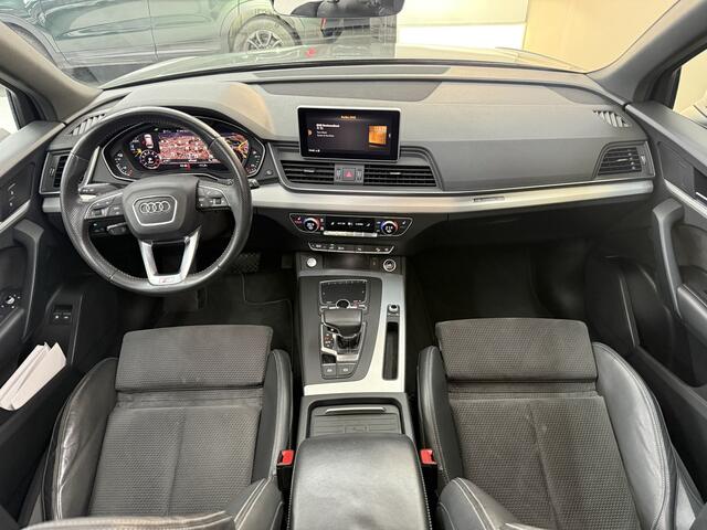 Audi Q5 55 TFSI e quattro Competition, 300Pk, 2019, Dealer onderhouden, Panoramadak, Cruise control, Climate control, Nardo grijs, Sportstoelen, Digitale tellers, Elektrische stoelen, Navigatie, Getinte ruiten,