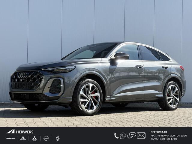 Audi Q5 Sportback 2.0 TFSI e-hybrid quattro S edition Competition / All-season banden / 367 Pk / Nieuw / MY 26 / Fabrieksgarantie t/m 02-2030 tot 100.000km / Adaptieve Cruise / Dodehoek / Lederen Bekleding S & Alcantara / Elektr. Stoelen / Elektr. Achterklep / C