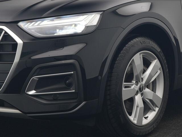 Audi Q5 50 TFSI e S Line FACELIFT PHEV 300pk Dealer O.H. | Luchtvering | Adaptive Cruise | Matrix Led | 360 Camera | Sportstoelen Verwarmd | Sfeerverlichting | Blis | Park Assist | Navigatie | DAB | Standkachel | Plug In Hybrid |