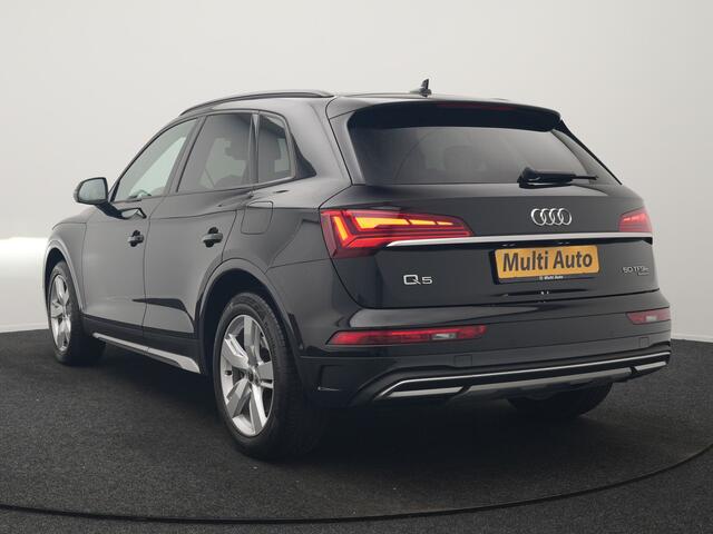 Audi Q5 50 TFSI e S Line FACELIFT PHEV 300pk Dealer O.H. | Luchtvering | Adaptive Cruise | Matrix Led | 360 Camera | Sportstoelen Verwarmd | Sfeerverlichting | Blis | Park Assist | Navigatie | DAB | Standkachel | Plug In Hybrid |