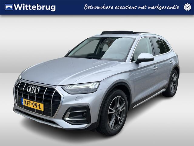Audi Q5 50 TFSI e Advanced Quattro Hybrid / AUTOMAAT/ 300 PK/ PANO/ TREKHAAK/ LEER/ LUCHTVERING/ PARK.SENSOR + 360 CAMERA/ STOELVERWARM./ MEMORYSEAT/ DODEHOEK/ CRUISE/ KEYLESS/ SMARTPHONE INTERFACE/ ELEK.ACHTERKLEP/ HEAD-UP/ 19'' LMV