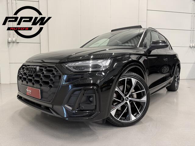 Audi Q5 55 TFSI e quattro 3x S-Line PANO/LUCHTVERING/TREKHAAK/B&O/21"/MATRIX/ACC/SOH 98,6%/CARPLAY/STANDKACHEL/CAMERA/BLACK-OPTIC/MYTHOSSCHWARZ/VOLLEDIG AUDI DEALER HISTORIE,NET OH BEURT GEHAD