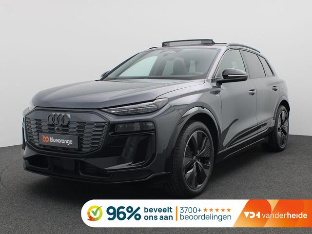Audi Q6 e-tron S edition 83 kWh 252 PK SOH 99%, Panorama Dak, Matrix led, Trekhaak, Zwart Optiek, 360 camera, Luchtvering, Stoelverwarming v+a, 21"Lmv Audi Sport Aero, Leder