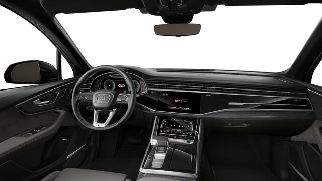 Audi Q7 55 TFSI e quattro 394 Tiptronic Pro Line S Automaat | Vierwielbesturing | Parkeerhulp voor en achter | Optiekpakket zwart plus | Automatisch dimmende binnenspiegel | Achterbank plus | Verwarmbare voorstoelen | Privacy glas (donker getint) | Achteruitrijca