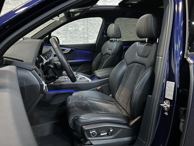 Audi Q7 SQ7 V8 4.0 TDI | 360 View | Carbon | ACC | Panorama | Soft-Close | Head-Up | Nachtzicht | Trekhaak | Luchtvering | BOSE | Keyless-Entry | Memory | 4-Zone Clima | Stoelverwarming V+A | Standkachel | ISO-Glas | Sfeerverlichting | Tour-Pakket | DAB | Draadlo