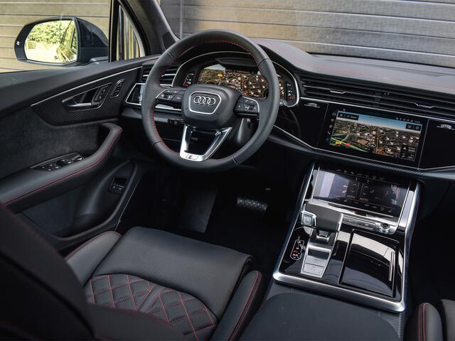 Audi Q7 60 TFSI e QUATTRO COMPETITION | S-SEATS | PANORAMADAK | 5 JR GARANTIE | ADAPTIVE CRUISE | TREKHAAK | HEAD-UP | AMBIANCE INTERIEUR | STOEL MASSAGE + VENTILATIE | CARBON INLEG | 360 CAMERA | 4 WHEEL STEERING | AMBIANCE PACK | SOFT-CLOSE | AKOESTISCH GLAS |