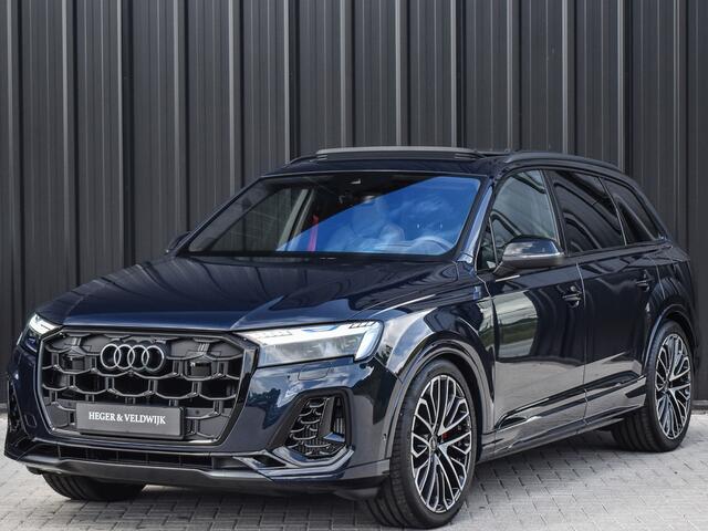 Audi Q7 60 TFSI e QUATTRO COMPETITION | S-SEATS | PANORAMADAK | 5 JR GARANTIE | ADAPTIVE CRUISE | TREKHAAK | HEAD-UP | AMBIANCE INTERIEUR | STOEL MASSAGE + VENTILATIE | CARBON INLEG | 360 CAMERA | 4 WHEEL STEERING | AMBIANCE PACK | SOFT-CLOSE | AKOESTISCH GLAS |