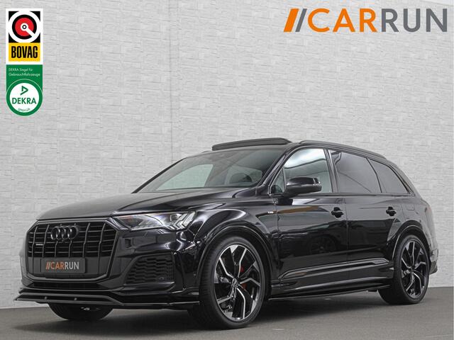 Audi Q7 55 TFSI e S-Line | Panorama | Leder | Luchtvering | LED-Matrix | Keyless-Go | 22 inch | Memory | Stoelverwarming V+A | Camera | Virtual-Cockpit | 3-Zone Clima | Draadloos Laden | Standkachel | Getint Glas |