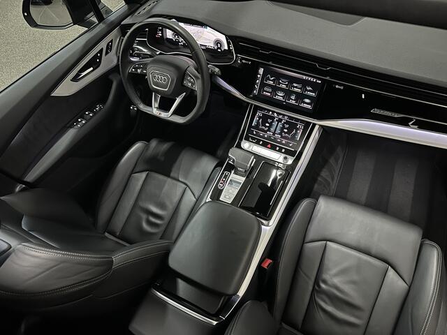Audi Q7 55 TFSI e S-Line | Panorama | Leder | Luchtvering | LED-Matrix | Keyless-Go | 22 inch | Memory | Stoelverwarming V+A | Camera | Virtual-Cockpit | 3-Zone Clima | Draadloos Laden | Standkachel | Getint Glas |