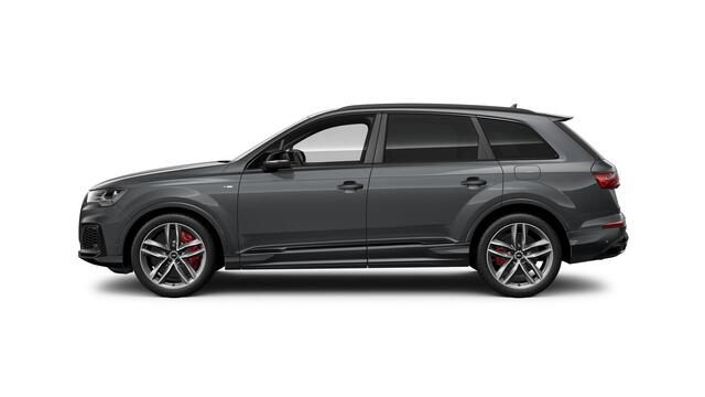 Audi Q7 55 TFSI e quattro Pro Line Advanced Panoramadak - Head up - Parkeerassistent - Servosluiting - Comfort interieurvoorverwarming - Hemel in stof zwart - Achterbank plus - Elektrisch verstelbare stoelen -