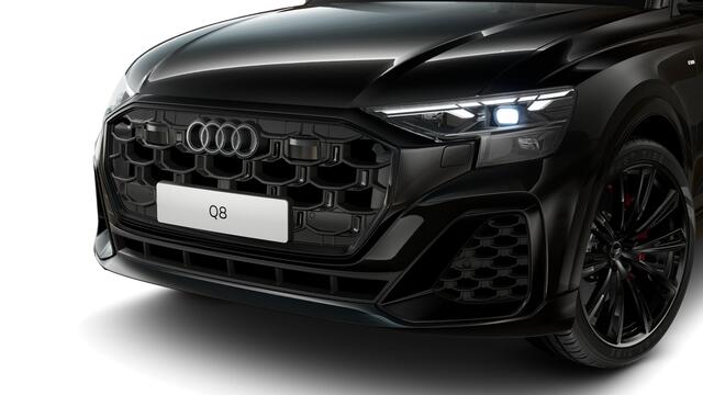 Audi Q8 55 TFSI e 394 Tiptronic Pro Line S Automaat | Vierwielbesturing | Privacy glas (donker getint) | Optiekpakket zwart plus | Parkeerhulp voor en achter | Bang & Olufsen Premium 3D | Verwarmbare voorstoelen | Automatisch dimmende binnenspiegel | Matrix-ledko