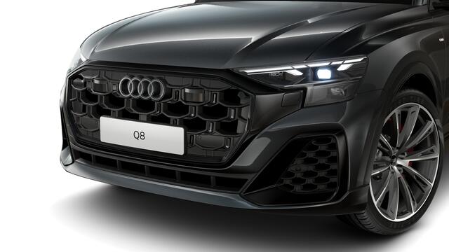 Audi Q8 55 TFSI e 394 Tiptronic Pro Line S Automaat | Vierwielbesturing | Privacy glas (donker getint) | Optiekpakket zwart plus | S line exterieurpakket | Sportstoelen plus voorin | Automatisch dimmende binnenspiegel | Matrix-ledkoplampen met Audi-laserlicht, le