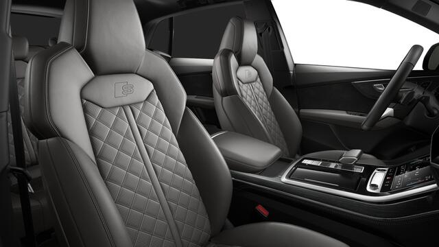 Audi Q8 55 TFSI e 394 Tiptronic Pro Line S Automaat | Vierwielbesturing | Privacy glas (donker getint) | Optiekpakket zwart plus | S line exterieurpakket | Sportstoelen plus voorin | Automatisch dimmende binnenspiegel | Matrix-ledkoplampen met Audi-laserlicht, le