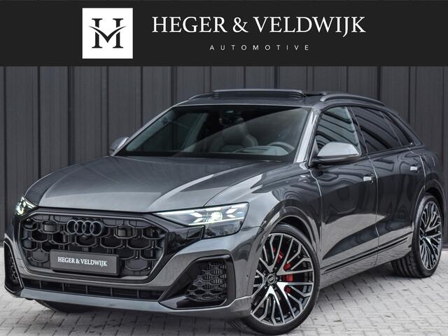 Audi Q8 55TFSI e QUATTRO PRO LINE S COMPETITION | S-SEATS | PANORAMADAK | 4 WIEL BESTURING | B&O SOUND | HEAD-UP | LUCHTVERING | DAB+ | SOFT-CLOSE | KEYLESS GO | ADAPTIVE CRUISE | 360 CAMERA | AMBIANCE INTERIEUR | TREKHAAK | BLACK-OPTIC