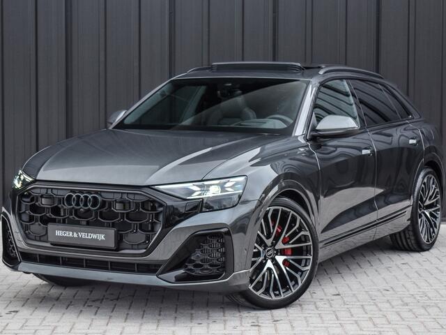 Audi Q8 55TFSI e QUATTRO PRO LINE S COMPETITION | S-SEATS | PANORAMADAK | 4 WIEL BESTURING | B&O SOUND | HEAD-UP | LUCHTVERING | DAB+ | SOFT-CLOSE | KEYLESS GO | ADAPTIVE CRUISE | 360 CAMERA | AMBIANCE INTERIEUR | TREKHAAK | BLACK-OPTIC
