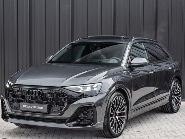 Audi Q8 55TFSI e QUATTRO PRO LINE S COMPETITION | S-SEATS | PANORAMADAK | 4 WIEL BESTURING | B&O SOUND | HEAD-UP | LUCHTVERING | DAB+ | SOFT-CLOSE | KEYLESS GO | ADAPTIVE CRUISE | 360 CAMERA | AMBIANCE INTERIEUR | TREKHAAK | BLACK-OPTIC