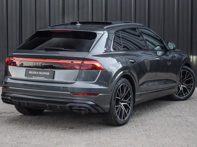 Audi Q8 55TFSI e QUATTRO PRO LINE S COMPETITION | S-SEATS | PANORAMADAK | 4 WIEL BESTURING | B&O SOUND | HEAD-UP | LUCHTVERING | DAB+ | SOFT-CLOSE | KEYLESS GO | ADAPTIVE CRUISE | 360 CAMERA | AMBIANCE INTERIEUR | TREKHAAK | BLACK-OPTIC