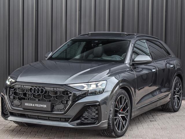 Audi Q8 55TFSI e QUATTRO PRO LINE S COMPETITION | S-SEATS | PANORAMADAK | 4 WIEL BESTURING | B&O SOUND | HEAD-UP | LUCHTVERING | DAB+ | SOFT-CLOSE | KEYLESS GO | ADAPTIVE CRUISE | 360 CAMERA | AMBIANCE INTERIEUR | TREKHAAK | BLACK-OPTIC