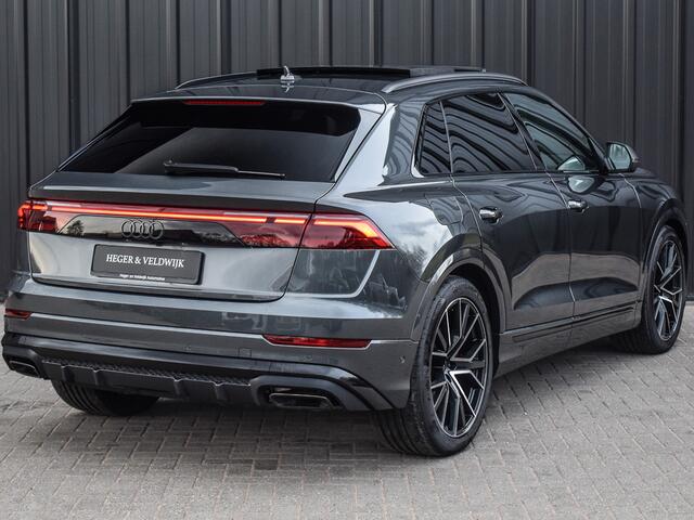 Audi Q8 55TFSI e QUATTRO PRO LINE S COMPETITION | S-SEATS | PANORAMADAK | 4 WIEL BESTURING | B&O SOUND | HEAD-UP | LUCHTVERING | DAB+ | SOFT-CLOSE | KEYLESS GO | ADAPTIVE CRUISE | 360 CAMERA | AMBIANCE INTERIEUR | TREKHAAK | BLACK-OPTIC