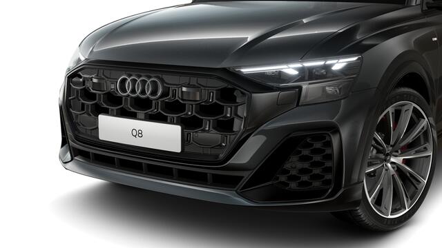Audi Q8 55 TFSI e 394 Tiptronic Pro Line S Automaat | Vierwielbesturing | Achteruitrijcamera | Privacy glas (donker getint) | S line exterieurpakket | Parkeerhulp voor en achter | Automatisch dimmende binnenspiegel | Sportstoelen plus voorin | Optiekpakket zwart 