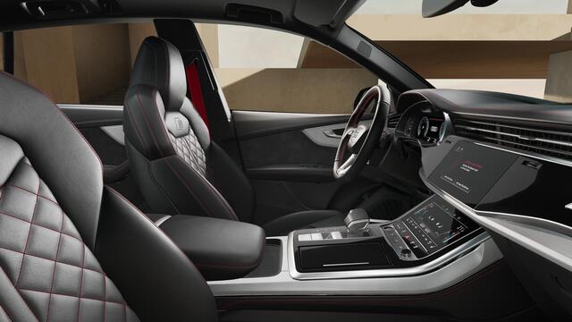 Audi Q8 55 TFSI e quattro Pro Line S panoramadak, head-up display, vierwielbesturing, B&O soundsysteem, comfortsleutel, sportstoelen plus, assistentie pakket PLUS, leder interieur uitgebreid, 23"LM velgen