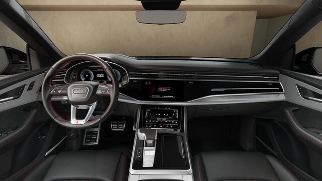 Audi Q8 55 TFSI e quattro Pro Line S panoramadak, head-up display, vierwielbesturing, B&O soundsysteem, comfortsleutel, sportstoelen plus, assistentie pakket PLUS, leder interieur uitgebreid, 23"LM velgen