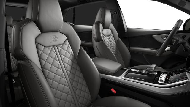 Audi Q8 55 TFSI e 394 Tiptronic Pro Line S Automaat | Vierwielbesturing | Glazen panoramadak | Privacy glas (donker getint) | Bang & Olufsen Premium 3D | Optiekpakket zwart plus | Velgen Audi Sport, 10-spaak-trapezoïde, zwart, 10,0Jx23, | Sportstoelen plus voorin