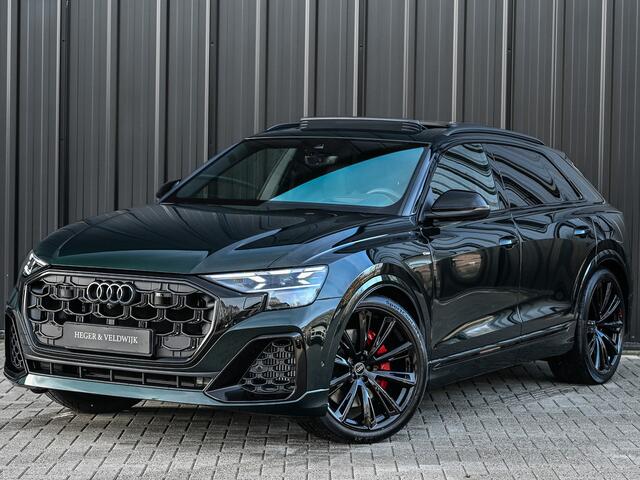 Audi Q8 60 TFSI e Competition · Audi Exclusive · S-seats met massage · Panoramadak · Adaptive cruise · Stoelverwarming en ventilatie · Ambiance interieur · B&O audio · Soft close · 360 Camera · Elektr. trekhaak · Carbon inleg · Head up · 5 jaar garantie