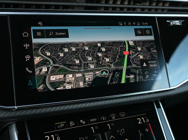 Audi Q8 60 TFSI e Competition · Audi Exclusive · S-seats met massage · Panoramadak · Adaptive cruise · Stoelverwarming en ventilatie · Ambiance interieur · B&O audio · Soft close · 360 Camera · Elektr. trekhaak · Carbon inleg · Head up · 5 jaar garantie