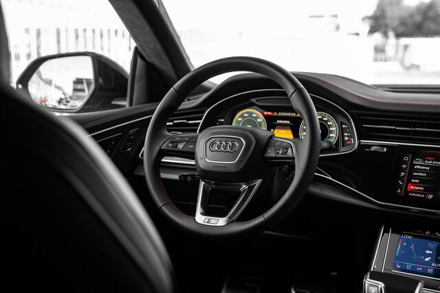 Audi Q8 60 TFSI e ABT Aero Competition | Audi Exclusive Pantherzwart | Advanced onderstel | Stoelventilatie + massagefunctie | Uitgebreid lederpakket | Carbon | Head up | B&O | Servosluiting