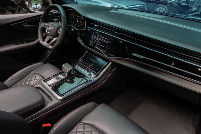 Audi Q8 60 TFSI e quattro Pro Line S Competition HUD Panodak 360° B&O ACC Leer LM velgen Memory seats Climate voor en achter PDC Elektr. uitklapbare trekhaak Stoelverwarming voor & achter Niveauregeling Massage Stoelventilatie NIEUW! Fabrieksgarantie!
