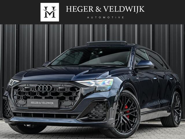 Audi Q8 55 TFSI e quattro Pro Line S | Panoramadak | 360 Camera | B&O | Head-up | Achterasbesturing | Luchtvering | Ambiance interieur | Soft close | Trekhaak | Stuurwiel verwarmd |