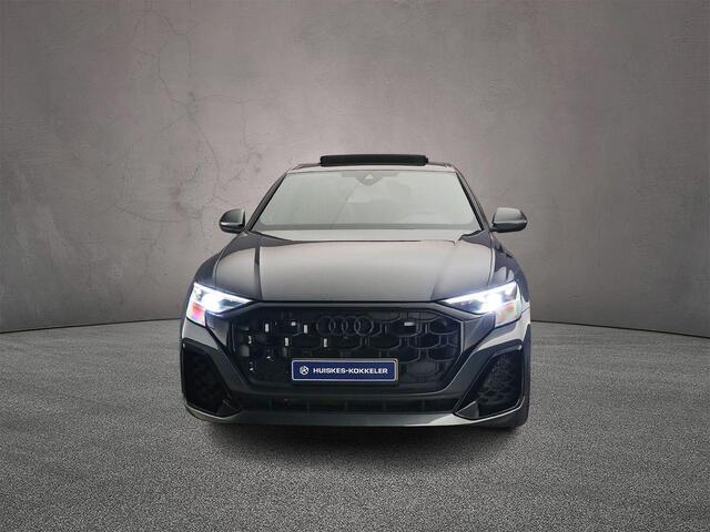 Audi Q8 55 TFSI e quattro Pro Line S | Trekhaak | Luchtvering | Panorama Dak | Adaptieve Cruise | Camera | Matrix Led | B&O 3d | Stoelen-pakket | Memory-pakket | Spiegel-pakket | Tour pakket | Trekhaak-pakket | Assistentie Pakket Plus | Memory-pakket | Assistenti
