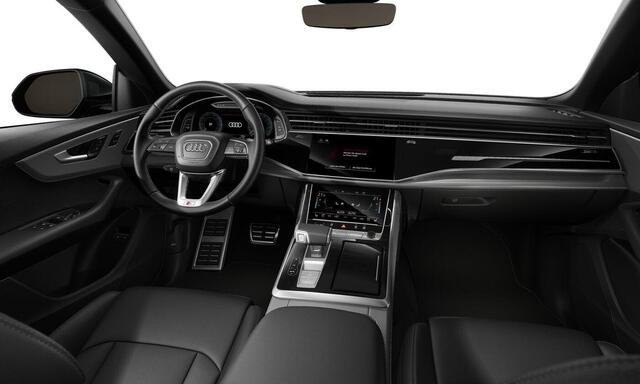 Audi Q8 55 TFSI e quattro Pro Line Advanced | Head-Up | Luchtvering | Trekhaak | Lichtpakket Plus | Keyless-pakket | Adapt Cruise | 360 camera | Panoramadak