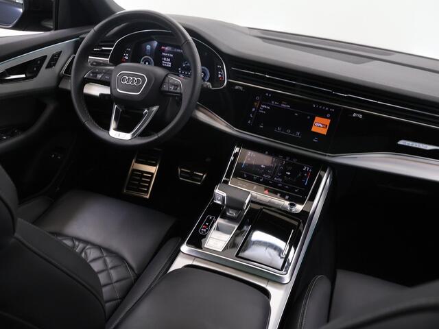 Audi Q8 60 TFSI e quattro Pro Line S Competition | 490PK | Luchtvering | Optiek Pakket Zwart | S-LIne Plus Pakket | Virtual Cockpit | 360 Camera | Trekhaak | Stoel/Stuurverwarming | Panoramadak | Stoelverwarming Achter | Matrix/Laser LED | HUD | Bang & Olufsen | SoftClose |