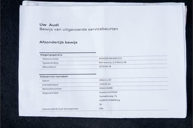 Audi RS4 A4 Avant 2.9 TFSI Quattro Pano ACC B&O Sportuitlaat