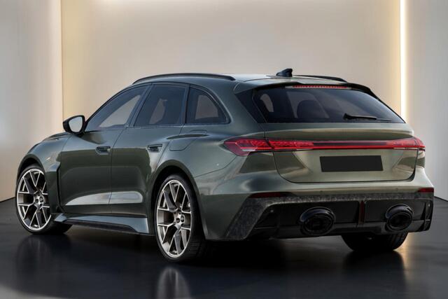 Audi RS5 Avant e-hybrid 470kW/640pk Aut8 Quattro Tech Pro SPORTPAKKET 285KM/H + PANORAMADAK + CARBON IN-/EXTERIEUR + B&O PREMIUM 3D + SPORTUITLAAT + HEAD-UP + STOELVENTILATIE&-MASSAGE + 360 CAMERA + STOELVERWARMING V&A + NEODYMIUMGOUD 21" LM-VELGEN