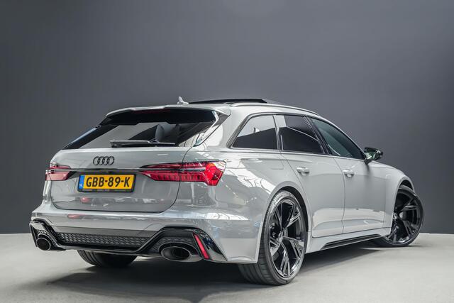 Audi RS6 Avant 4.0 600pk TFSI quattro |fabrieksgarantie|Dynamic plus|keramische remmen|B&O Advanced|panoramdak|soft close|achteras besturing|HUD|elektrische stoelen + Memory|matrix LED|dynamic ride control|blind spot|22"|